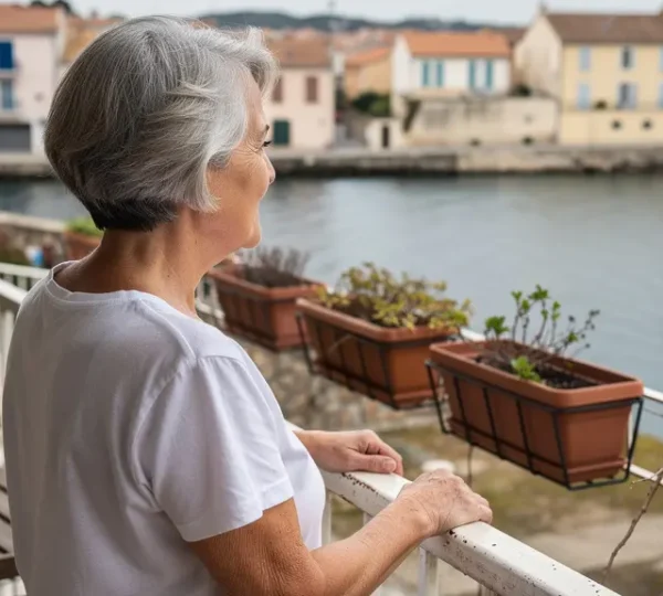 Curiste contemplant l'étang de Thau depuis une terrasse à Balaruc-les-Bains